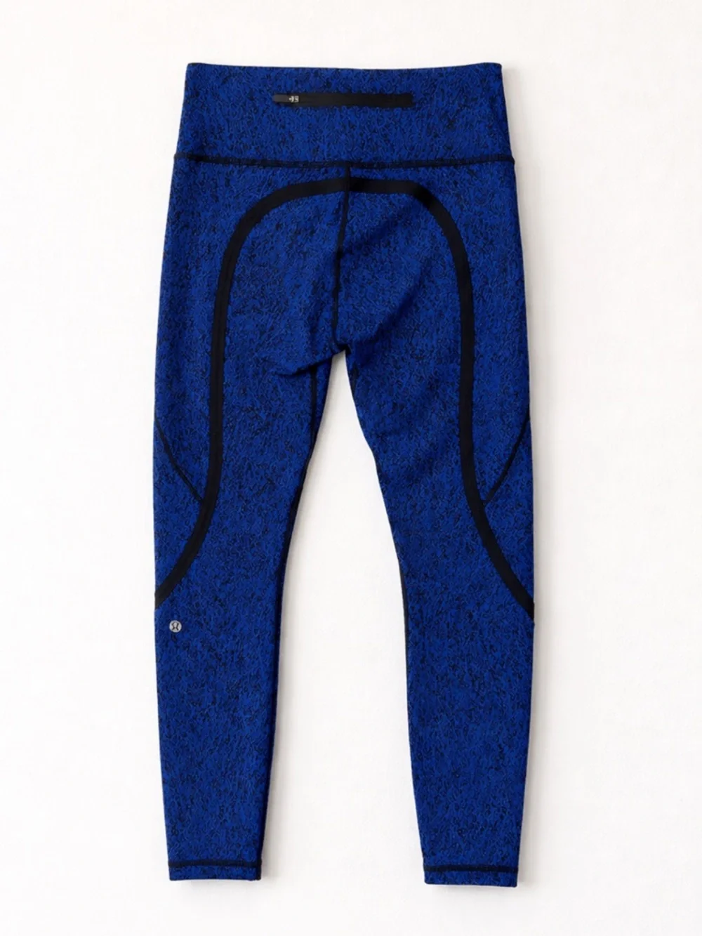Lululemon Blue Speckled Leggings Size 6 High Rise Zip Pocket Rare